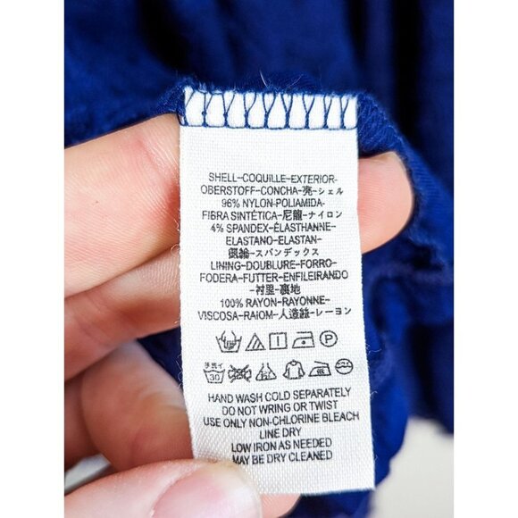 Free People Blue Katya V-Neck 3/4 Sleeve Paisley Stretch Lace Dress XS - Picture 9 of 12